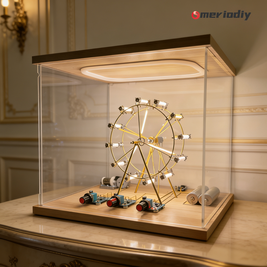 DIY Ferris Wheel Lamp with Golden Metal