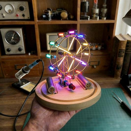 DIY Ferris Wheel Lamp with Golden Metal
